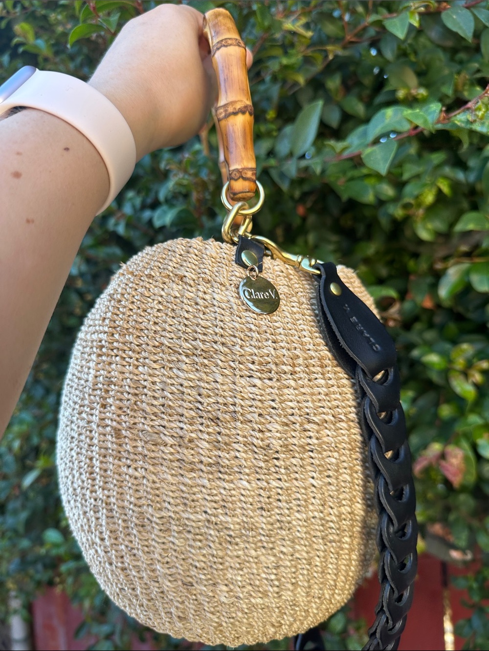 Clare V Pot de Miel with Bamboo Handle PLUS EXTRA Leather Strap - Picture 5 of 6